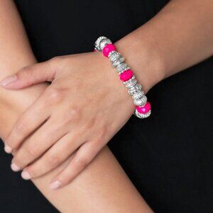Paparazzi Jewelry - Live Life To The COLOR-fullest - Pink Bracelet - Vintage